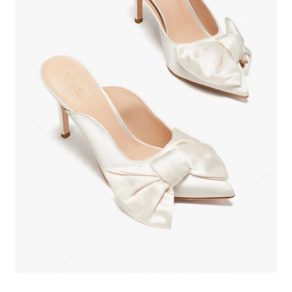 Kate spade cream wedding bow shoes
